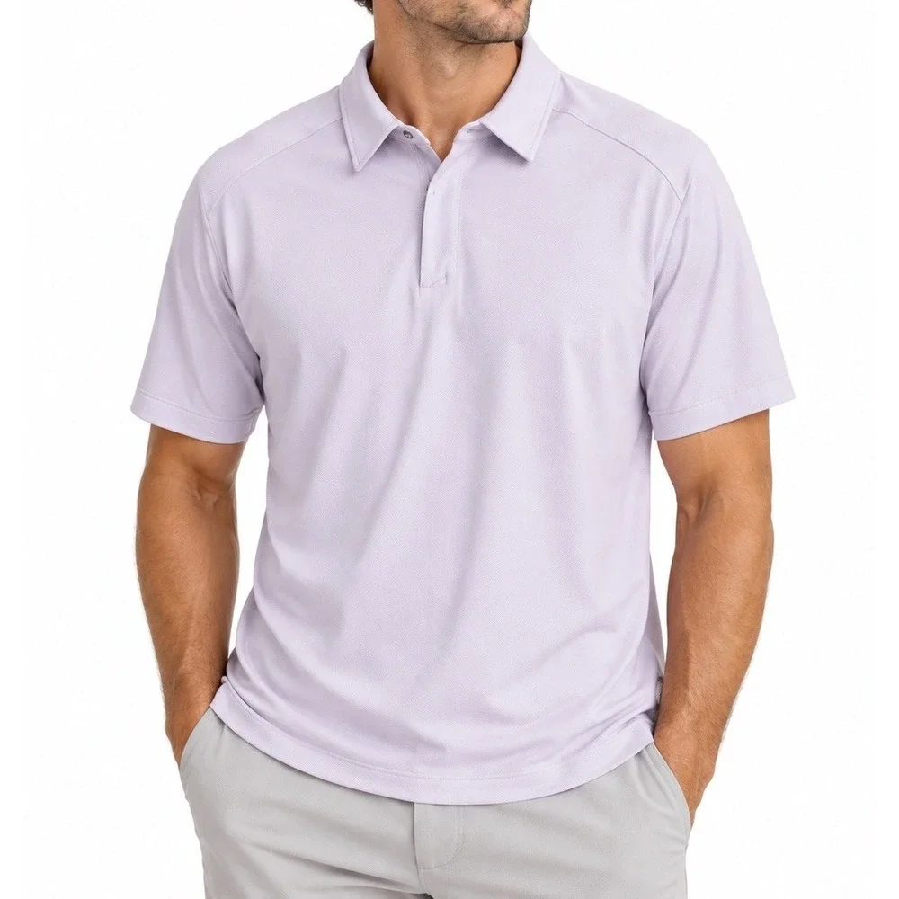 Rhone Men’s XL Lilac Purple Performance Golf Polo Quarter Zip